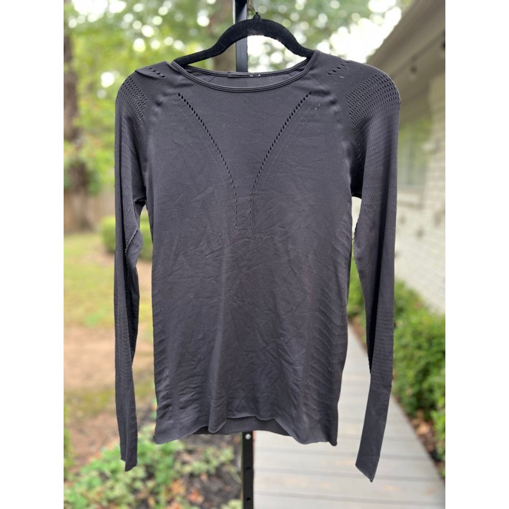 Lululemon Light Speed Long Sleeve Size Small Black W3H80S